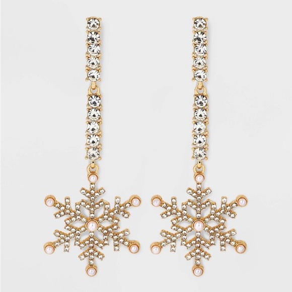 SUGARFIX BaubleBar Feeling Frosty
Earrings - Snowflake Winter Christmas Gold NWT - Picture 1 of 6